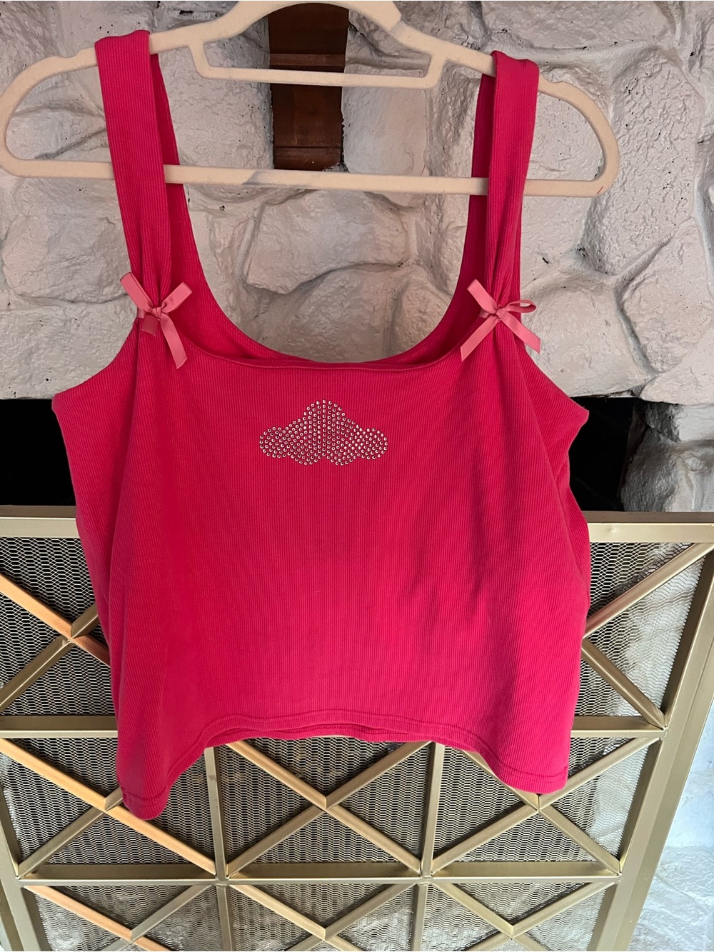 Megan Moroney Women's Pink Cloud Bow Graphic Tank Top,